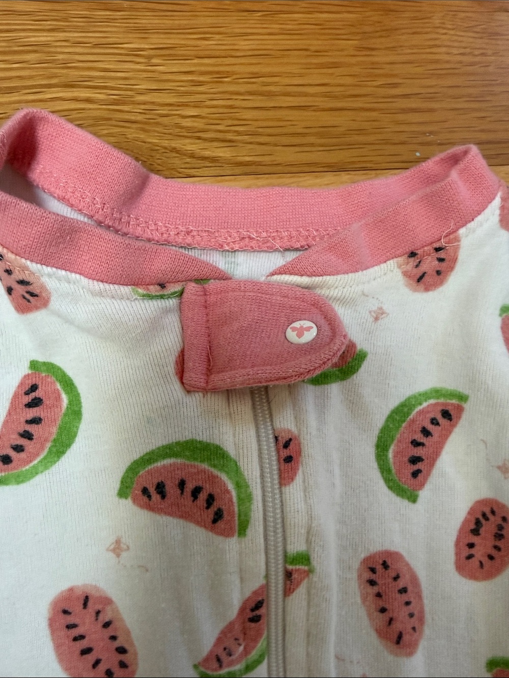 Burt's Bees Baby/Hanes, White Floral, Watermelon, Yellow, One-Piece Pajamas 18M - Picture 11 of 12